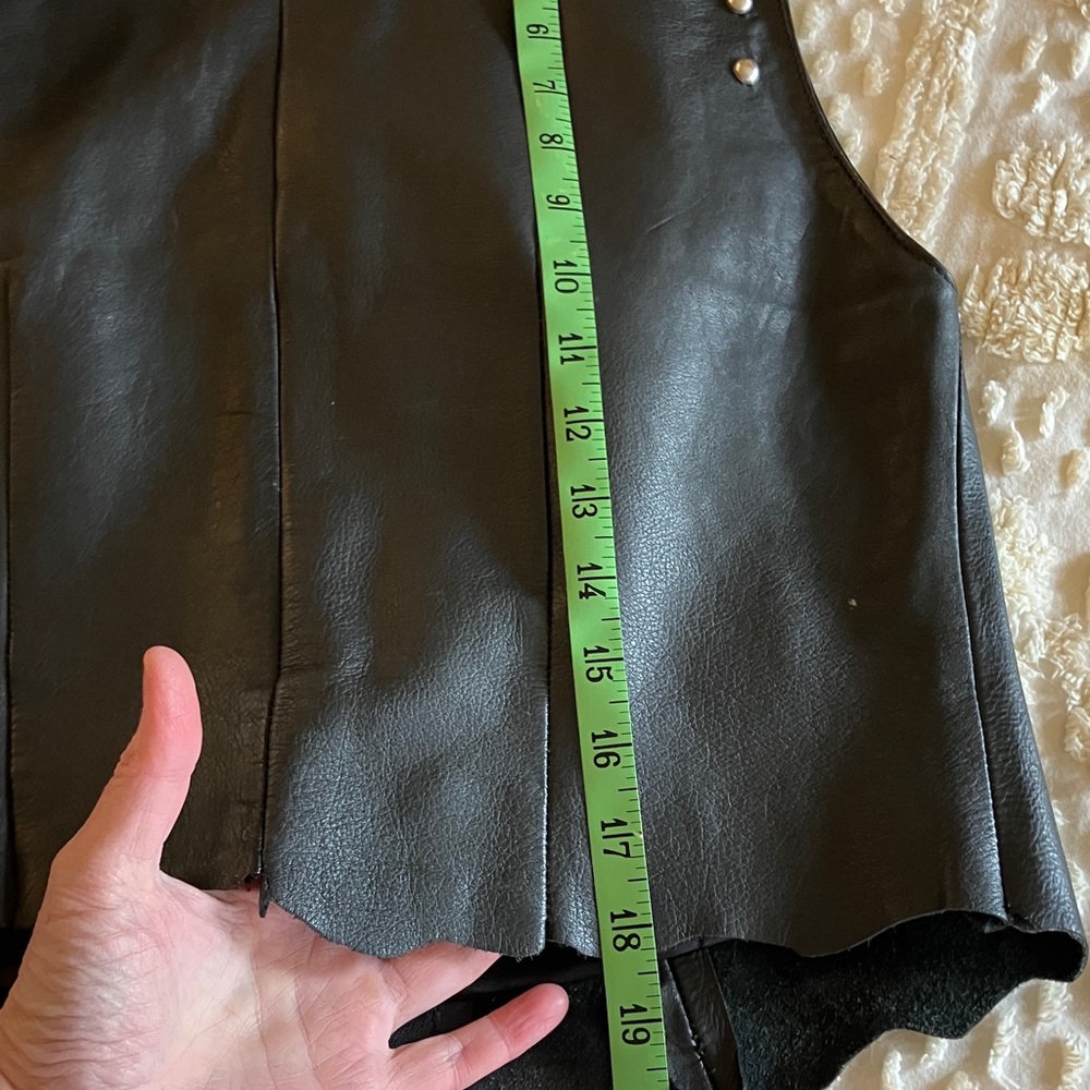 Sexy  Black Leather Vest with Silver Accents - Picture 11 of 11